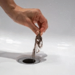 hair from clogged sink